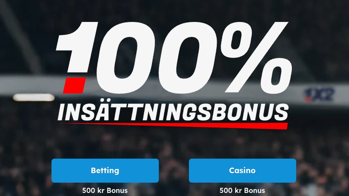 En fotbollsspelare med 1X2-loggor på sina kläder.