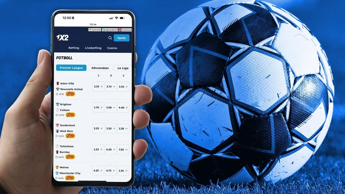 En mobiltelefon som visar Xboost bra odds hos 1X2.
