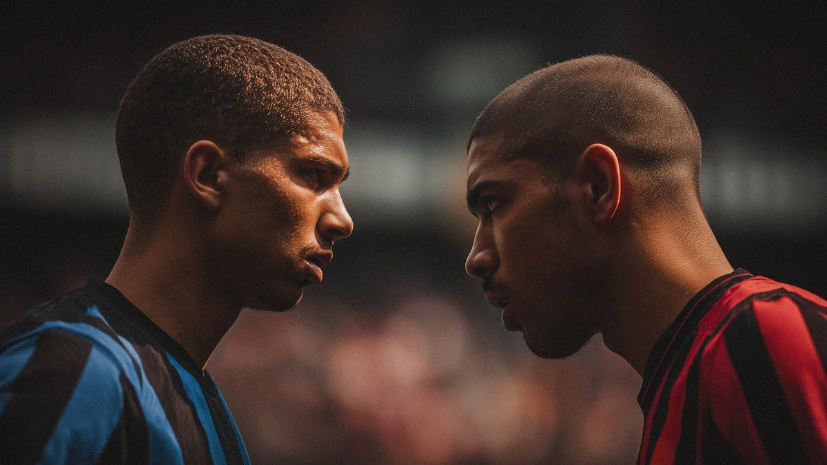 Två fotbollsspelare inför en match.