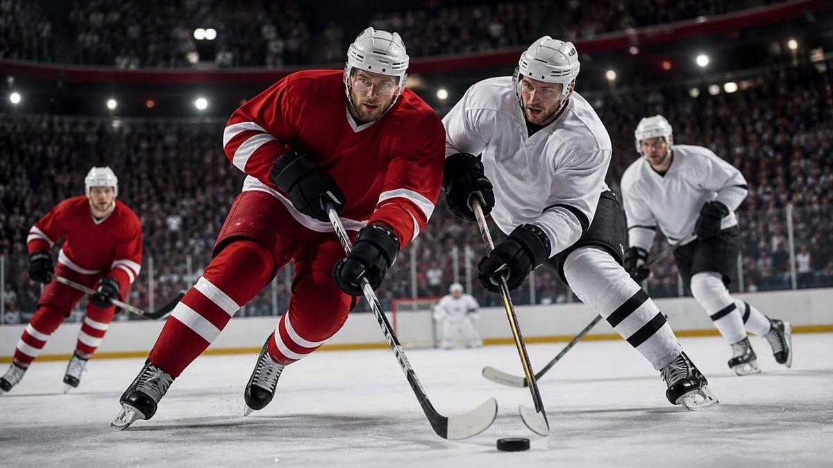 Detroit Red Wings i en NHL-match.