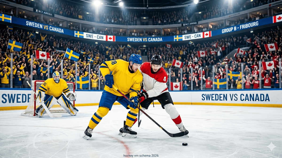 En bild som föreställer en av Sveriges matcher i hockey-VM