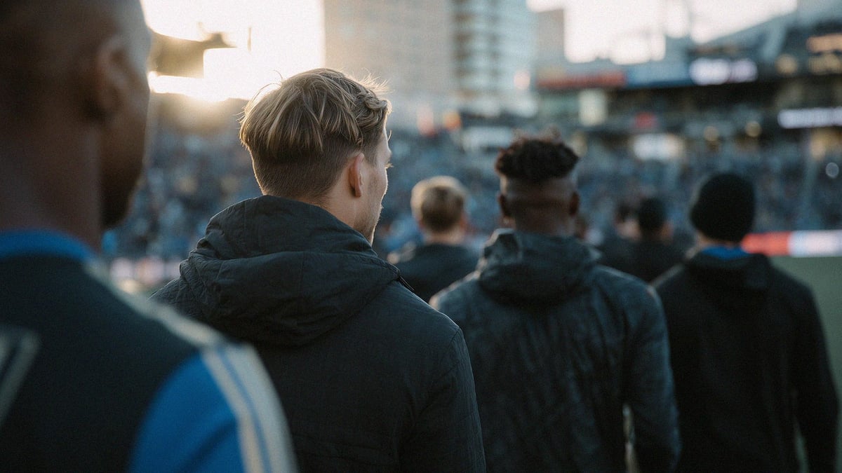 Spelare kliver ut på planen i svenska cupen.