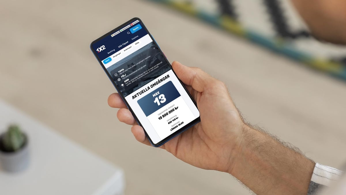 En person besöker 1X2 och testar 1-2-tipset.