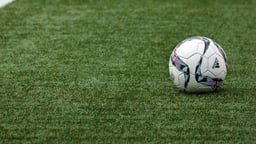 En fotboll på en av Allsvenskans fotbollsplaner.
