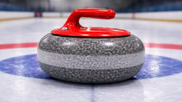 En närbild på en curlingsten