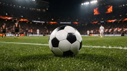 En närbild på en fotboll i Europa League