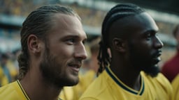 Två fotbollsspelare i fotbolls-VM.