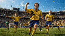 En bild som illustrerar en av Sveriges segrar i VM