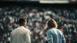 Två spelare står jämte varandra inför en match.