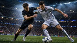 Två fotbollsspelare i ett spännande möte.