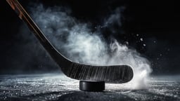 En stillbild från en stor hockeymatch.